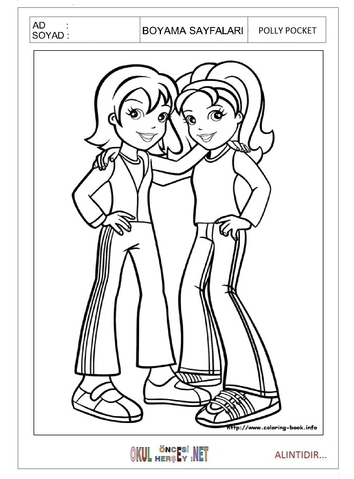 Çocuklar İçin Polly Pocket Boyama Sayfaları 