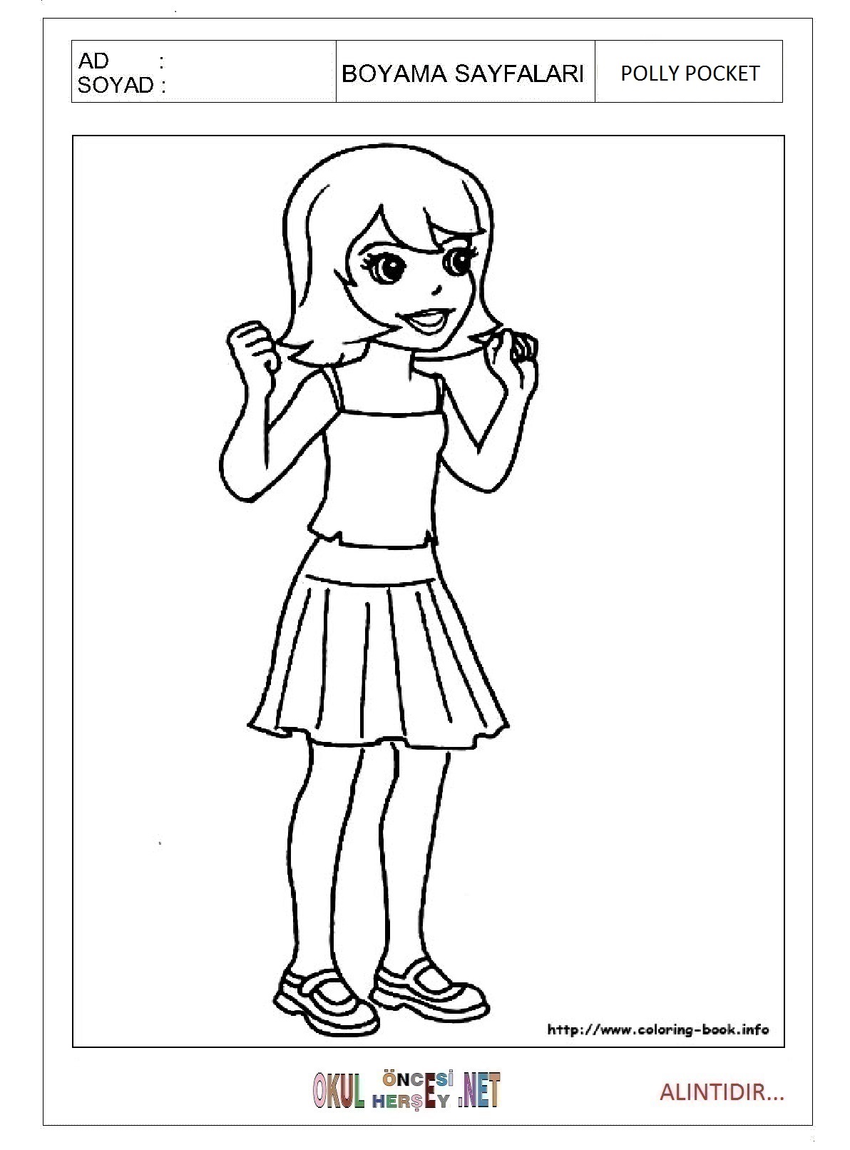 Çocuklar İçin Polly Pocket Boyama Sayfaları 