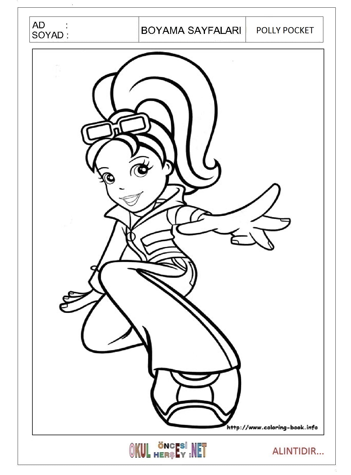 Çocuklar İçin Polly Pocket Boyama Sayfaları 