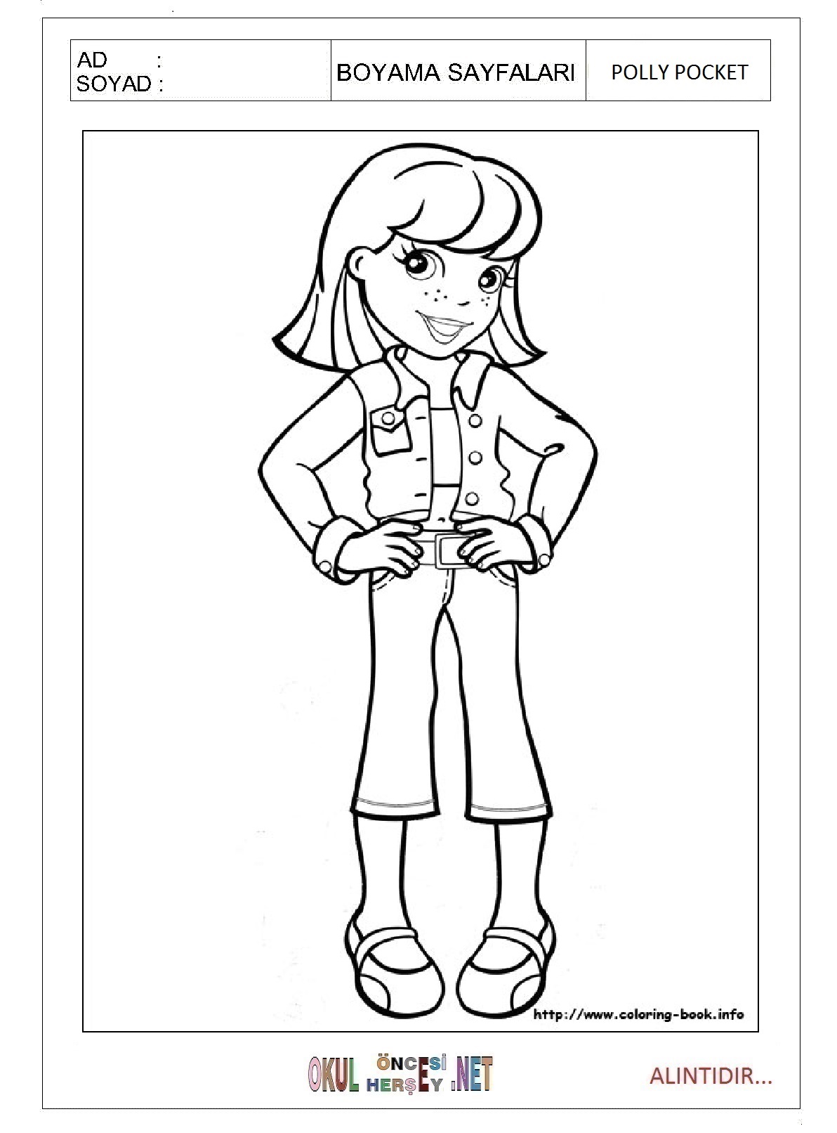 Çocuklar İçin Polly Pocket Boyama Sayfaları 