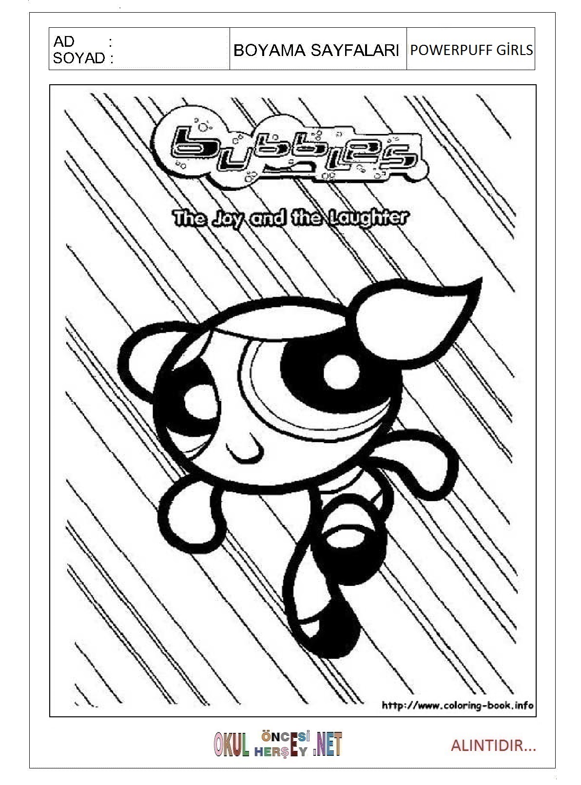 Çocuklar İçin Powerpuff Girls Boyama Sayfaları 