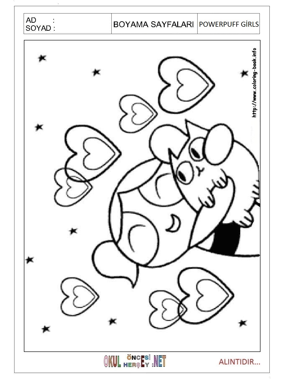 Çocuklar İçin Powerpuff Girls Boyama Sayfaları 