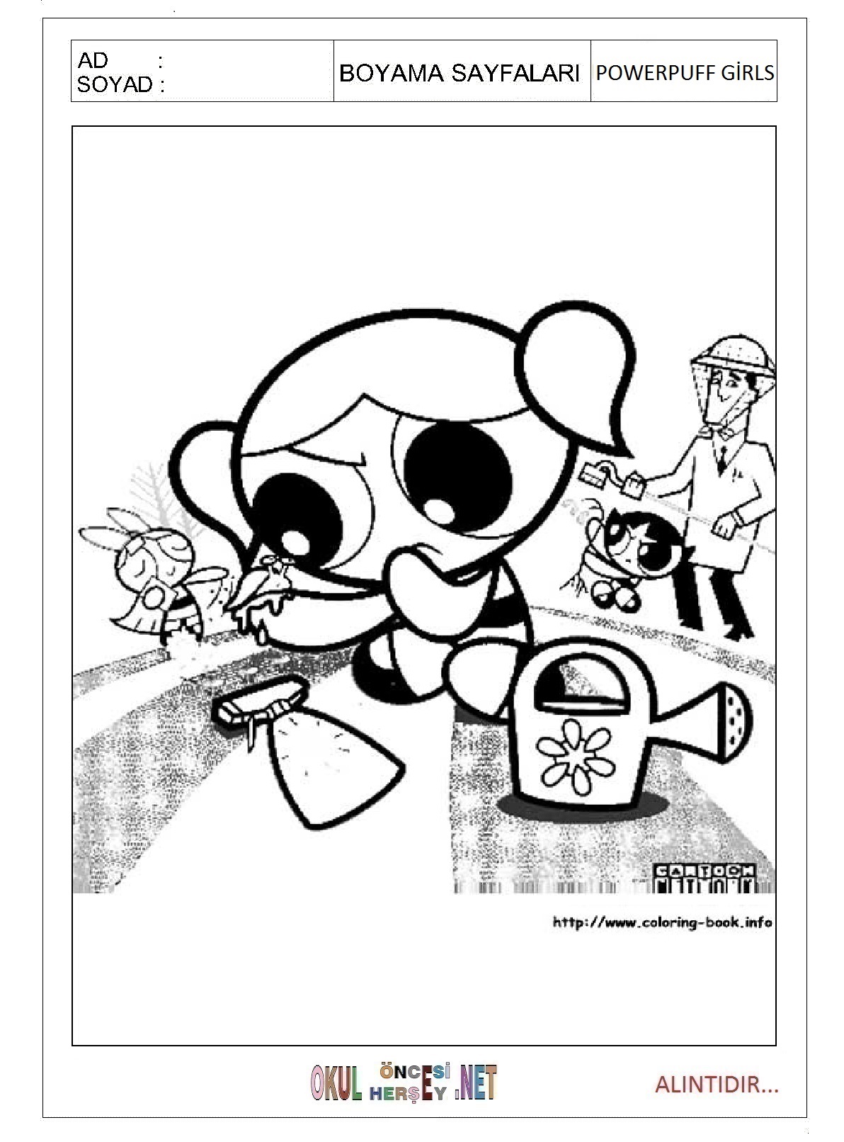 Çocuklar İçin Powerpuff Girls Boyama Sayfaları 
