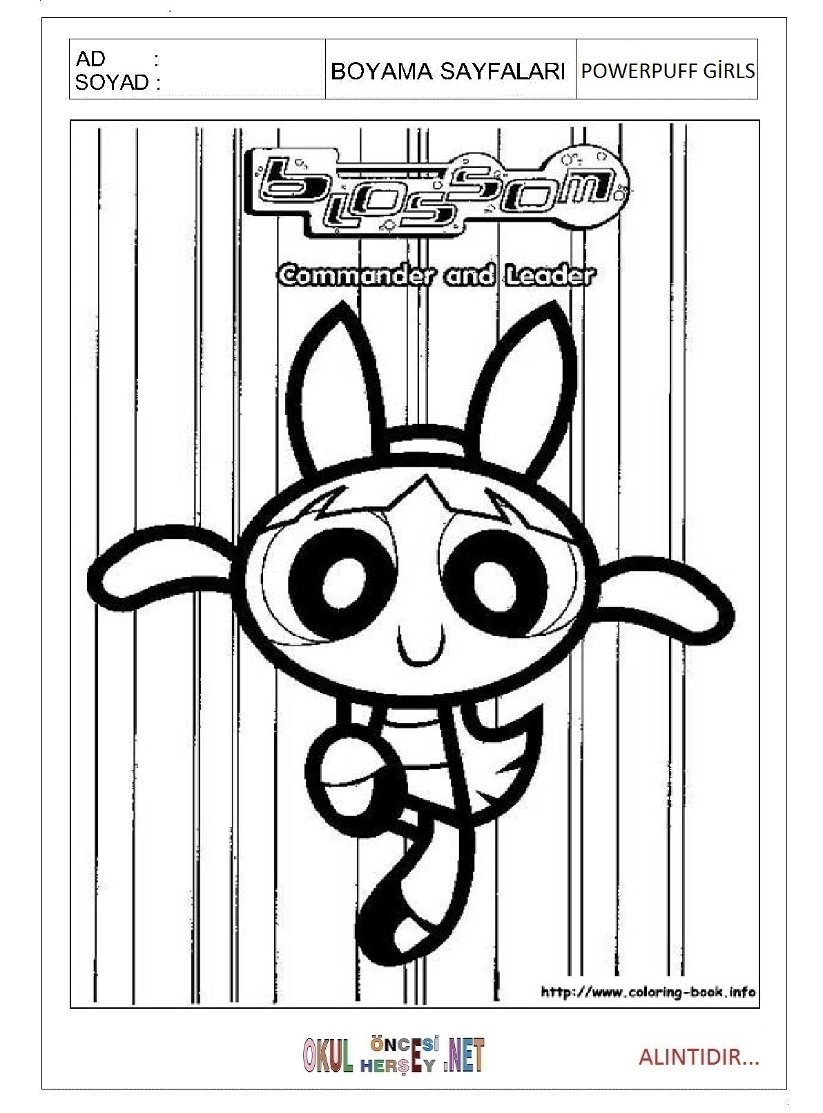 Çocuklar İçin Powerpuff Girls Boyama Sayfaları 
