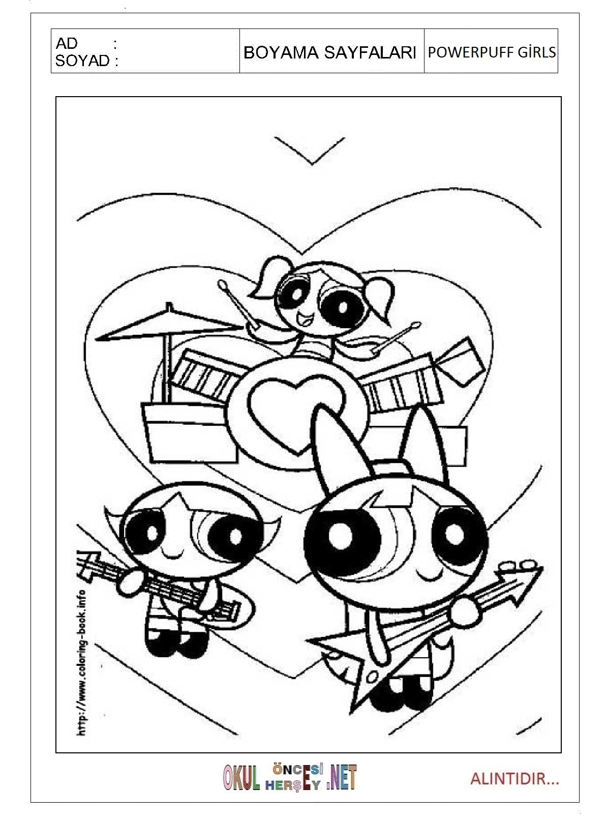 Çocuklar İçin Powerpuff Girls Boyama Sayfaları 