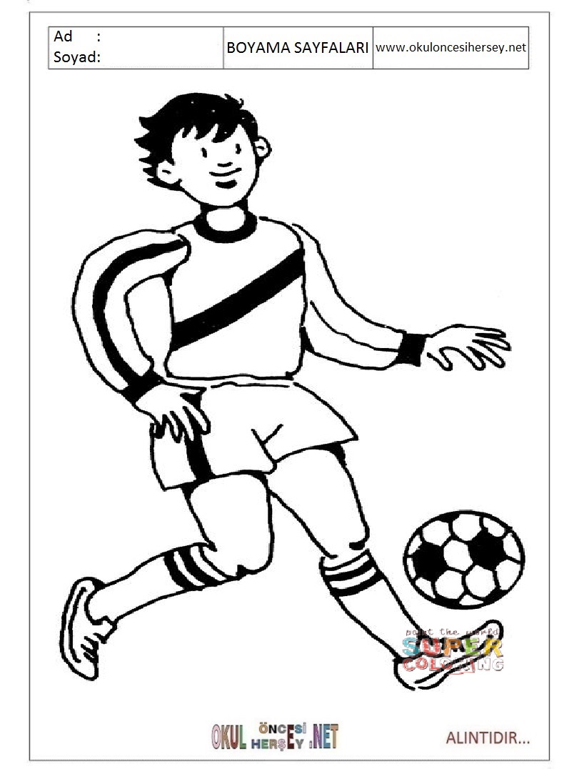 Çocuklar İçin Futbol Boyama Sayfaları 