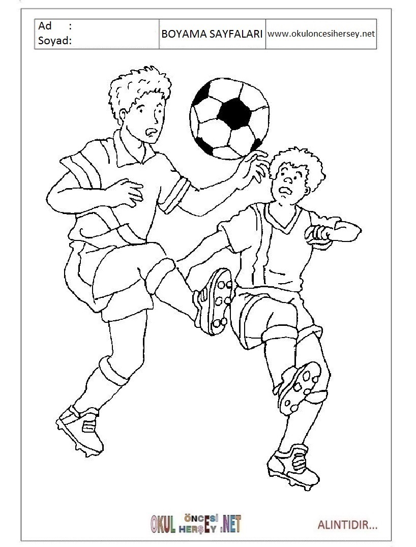 Çocuklar İçin Futbol Boyama Sayfaları 