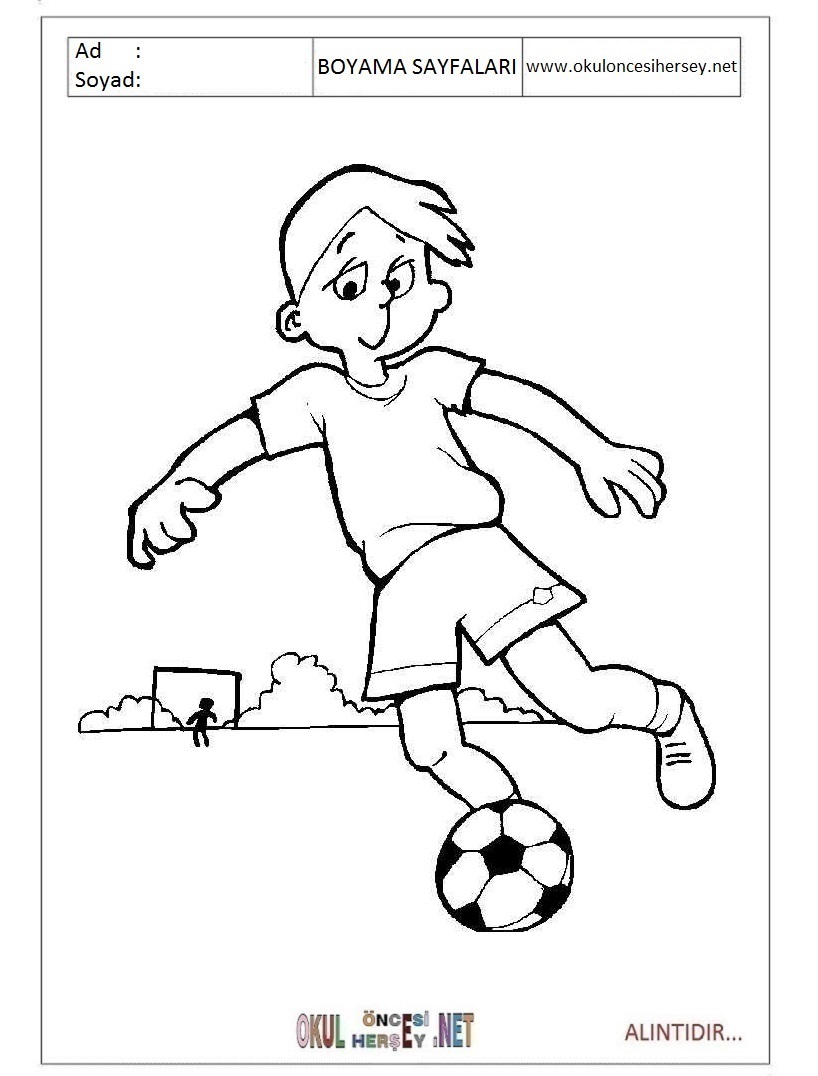 Çocuklar İçin Futbol Boyama Sayfaları 