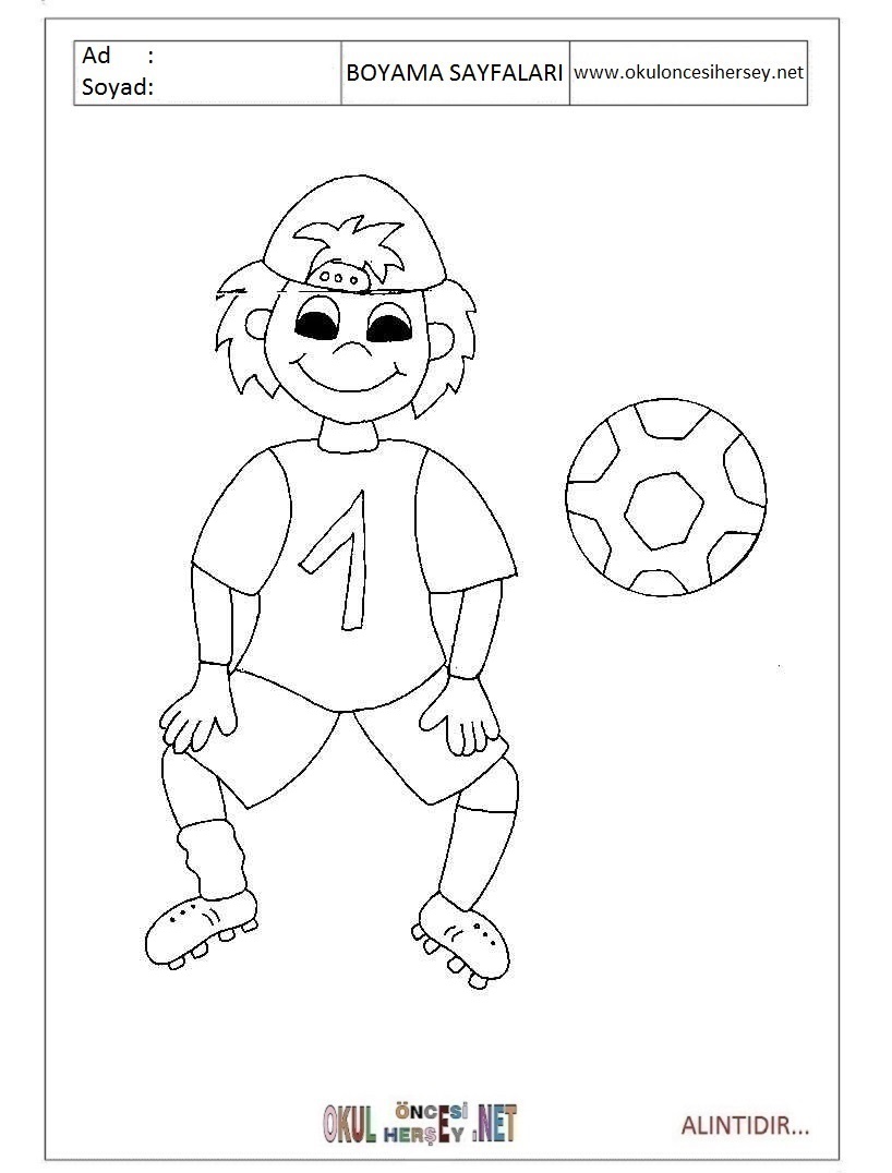 Çocuklar İçin Futbol Boyama Sayfaları 