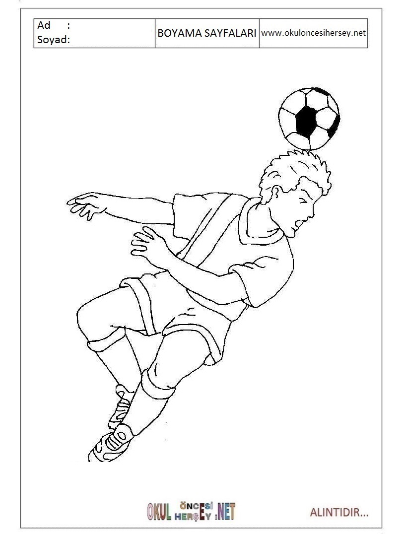 Çocuklar İçin Futbol Boyama Sayfaları 