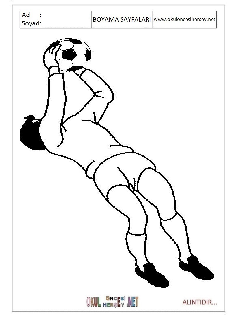 Çocuklar İçin Futbol Boyama Sayfaları 