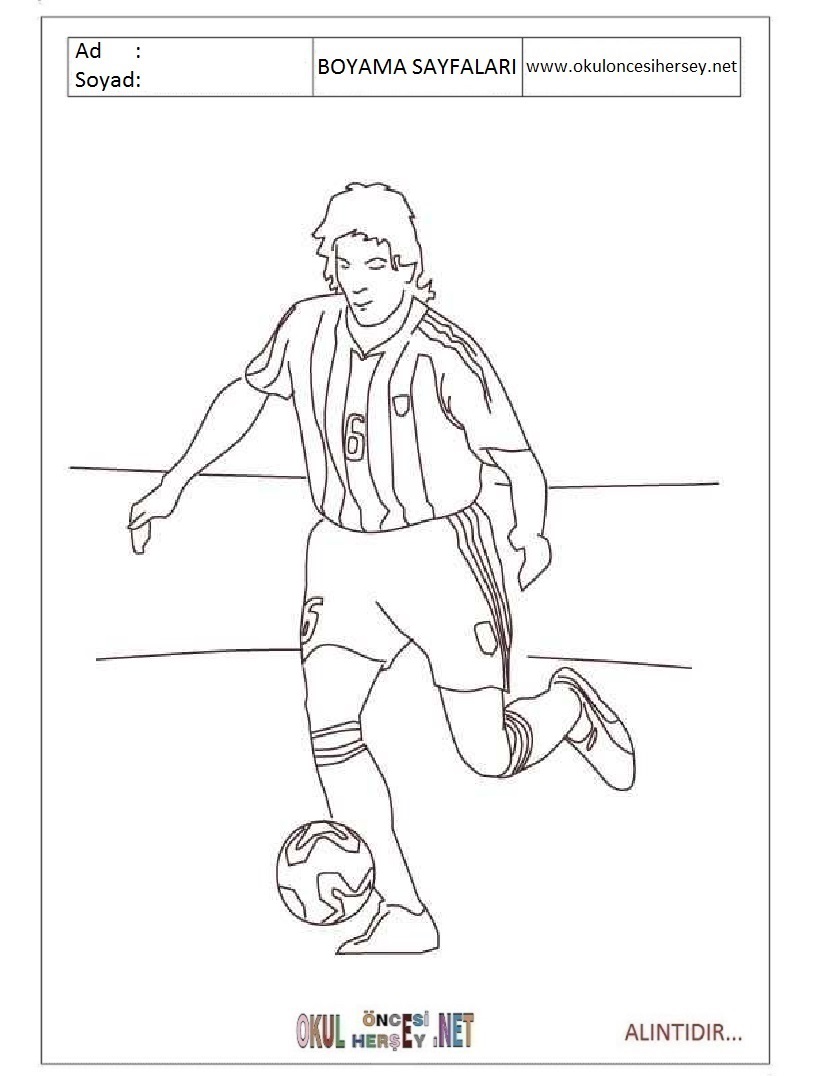 Çocuklar İçin Futbol Boyama Sayfaları 