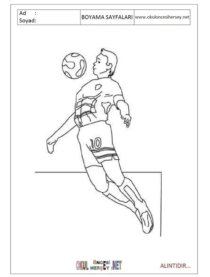 Çocuklar İçin Futbol Boyama Sayfaları 
