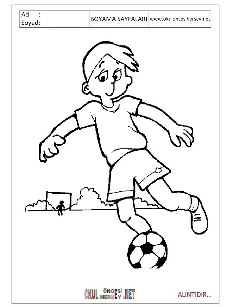 Çocuklar İçin Futbol Boyama Sayfaları 