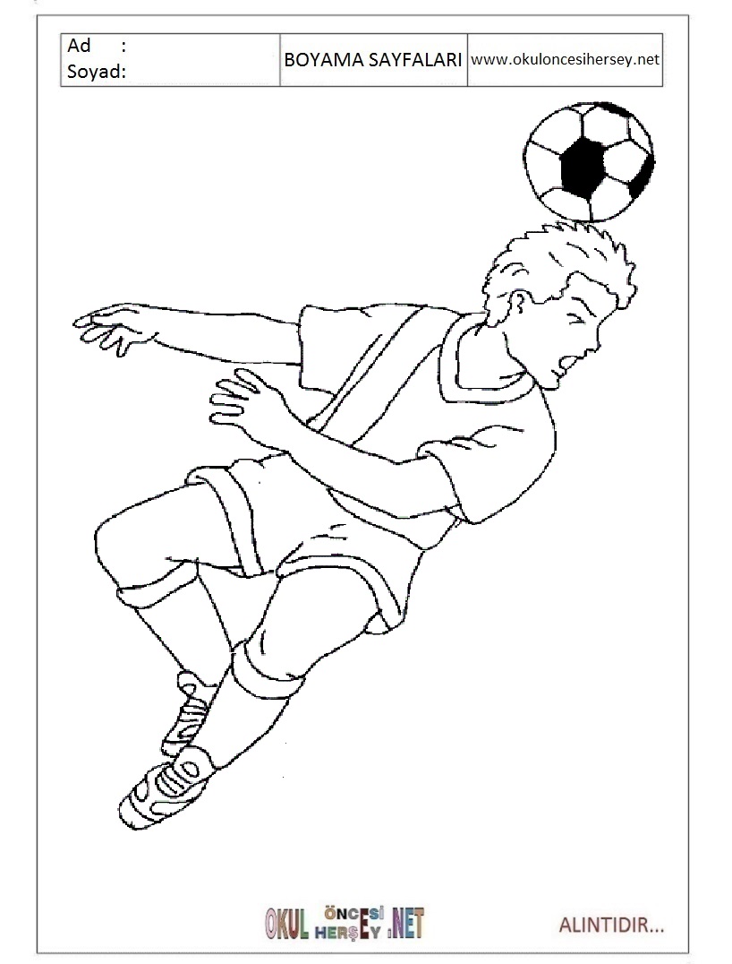 Çocuklar İçin Futbol Boyama Sayfaları 
