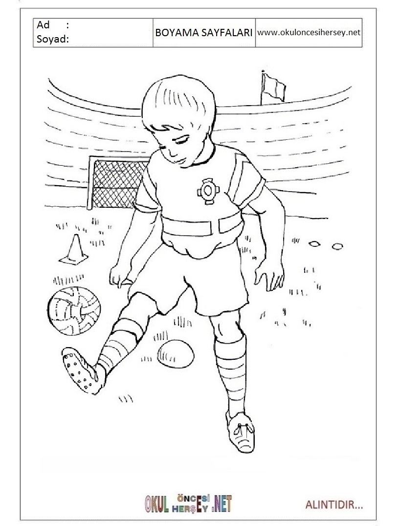 Çocuklar İçin Futbol Boyama Sayfaları 