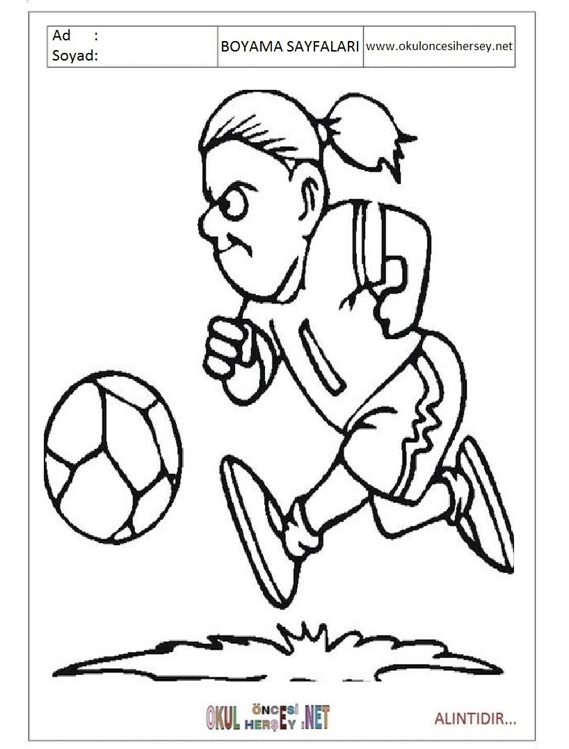 Çocuklar İçin Futbol Boyama Sayfaları 