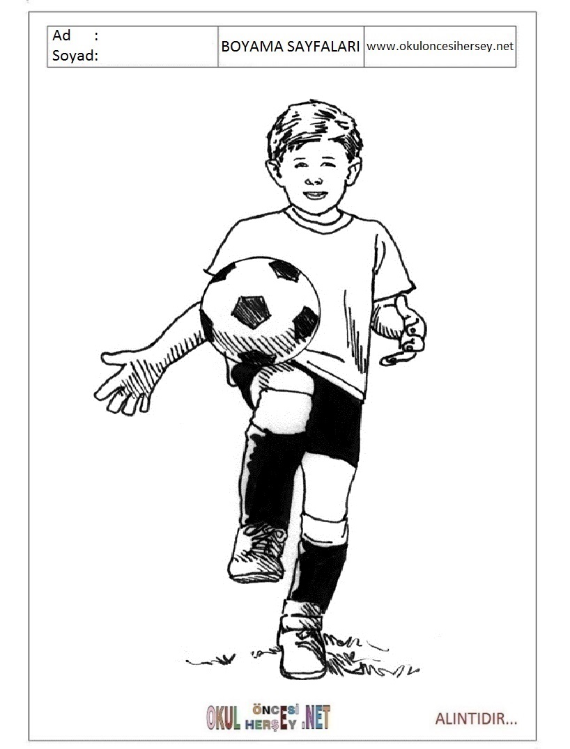 Çocuklar İçin Futbol Boyama Sayfaları 
