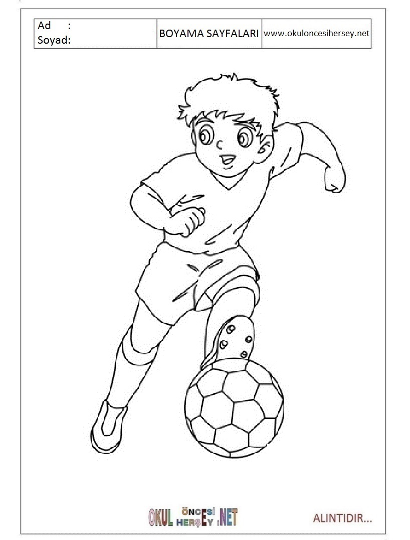 Çocuklar İçin Futbol Boyama Sayfaları 