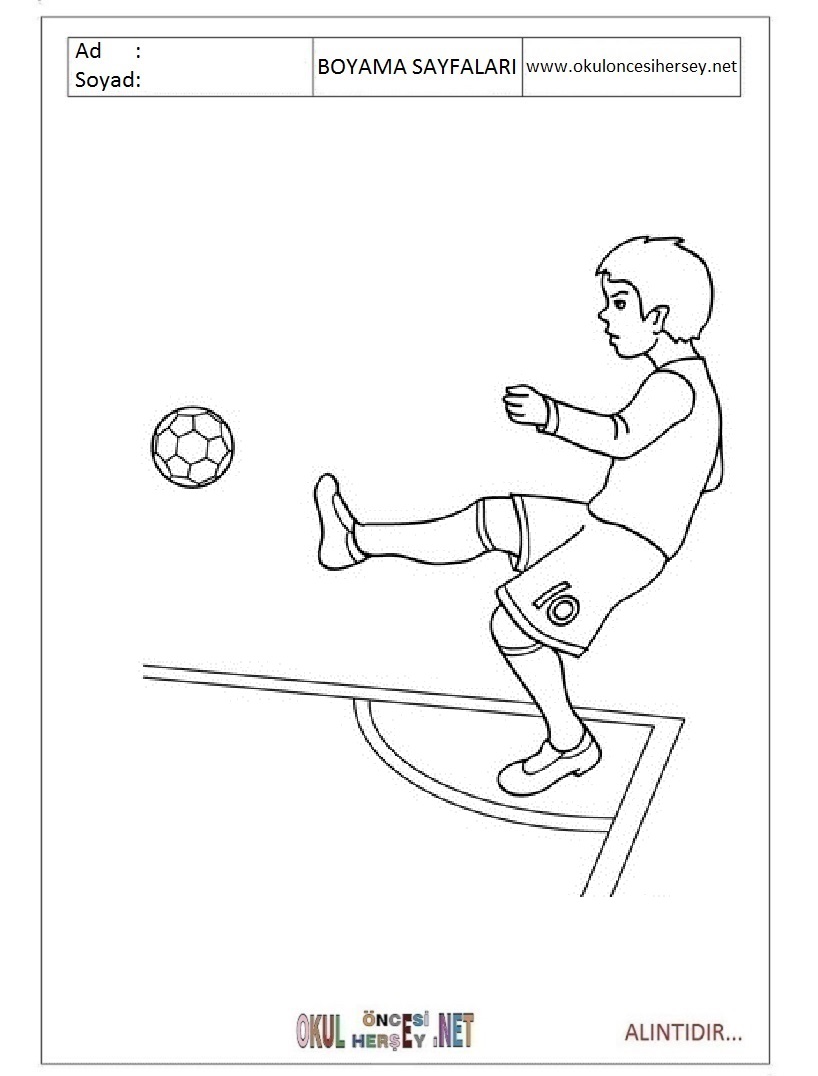 Çocuklar İçin Futbol Boyama Sayfaları 