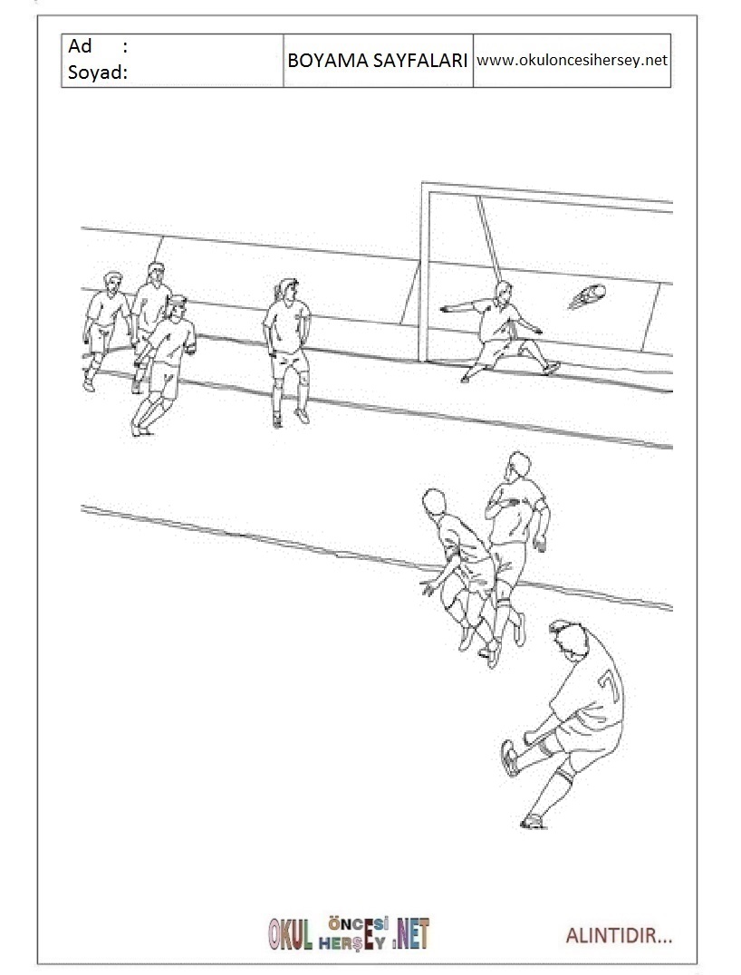 Çocuklar İçin Futbol Boyama Sayfaları 