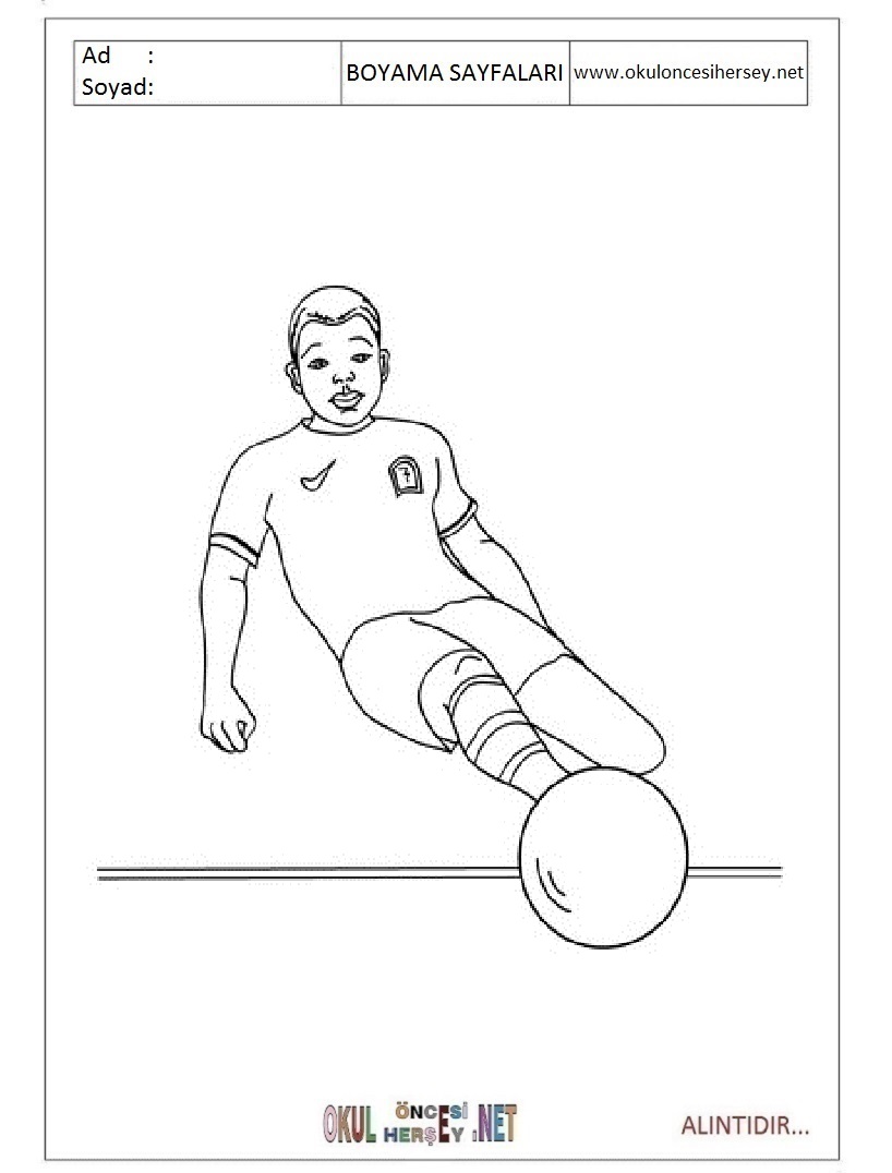 Çocuklar İçin Futbol Boyama Sayfaları 