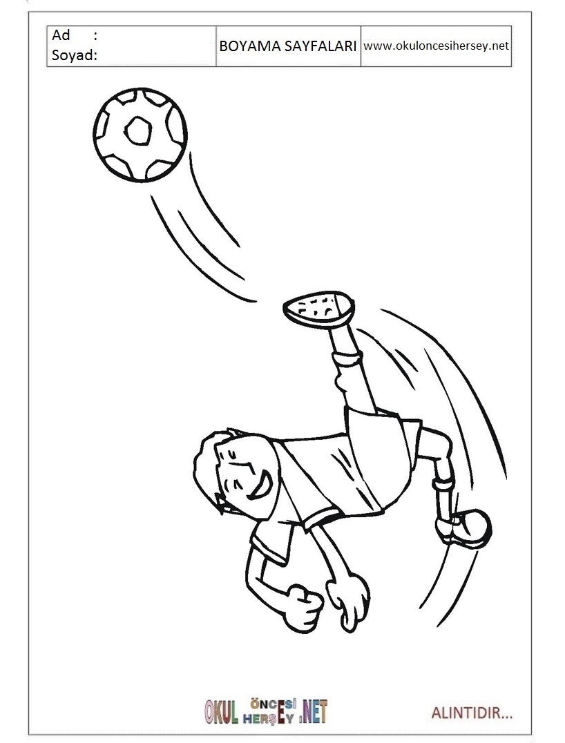 Çocuklar İçin Futbol Boyama Sayfaları 