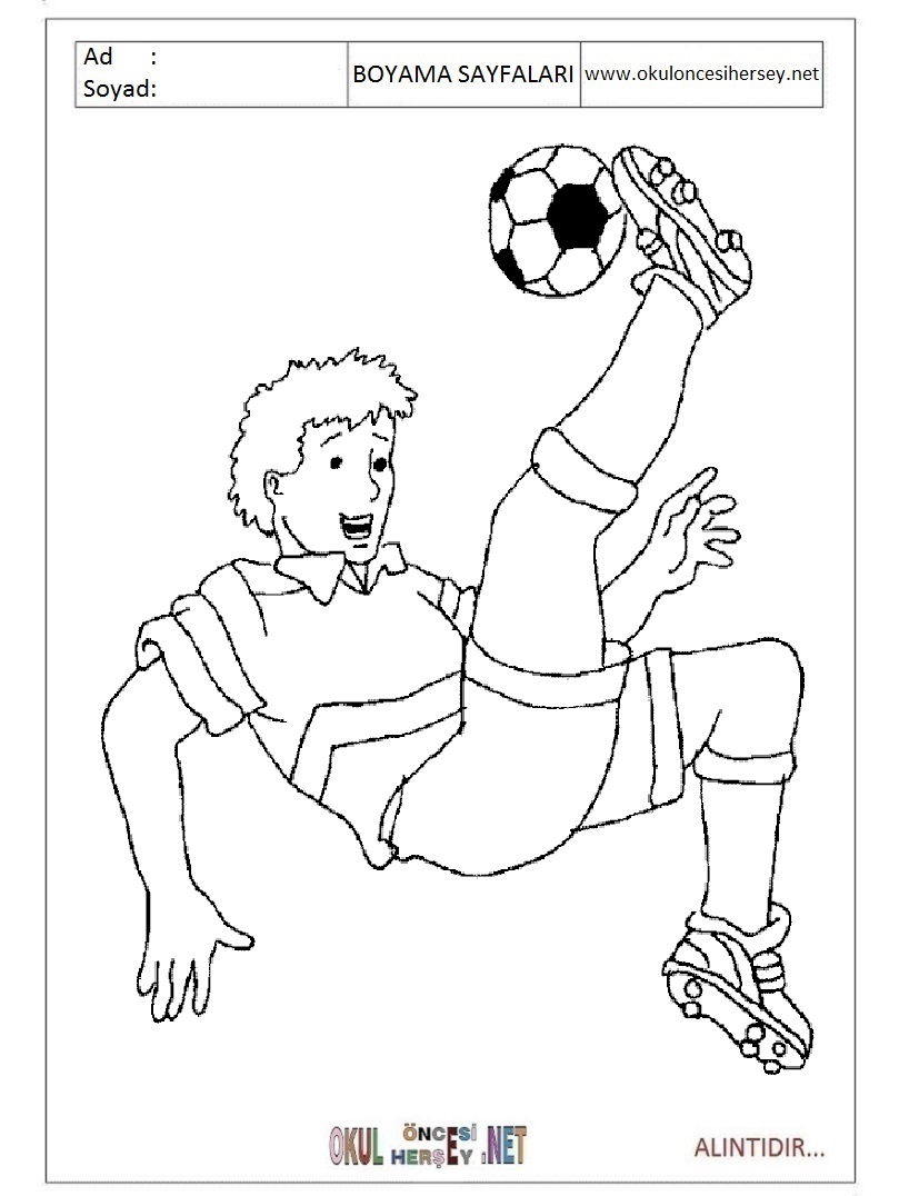 Çocuklar İçin Futbol Boyama Sayfaları 