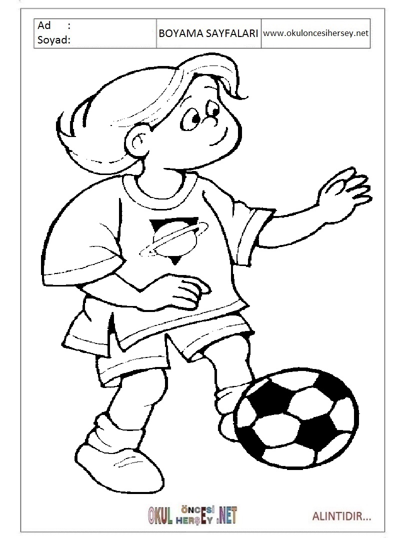 Çocuklar İçin Futbol Boyama Sayfaları 