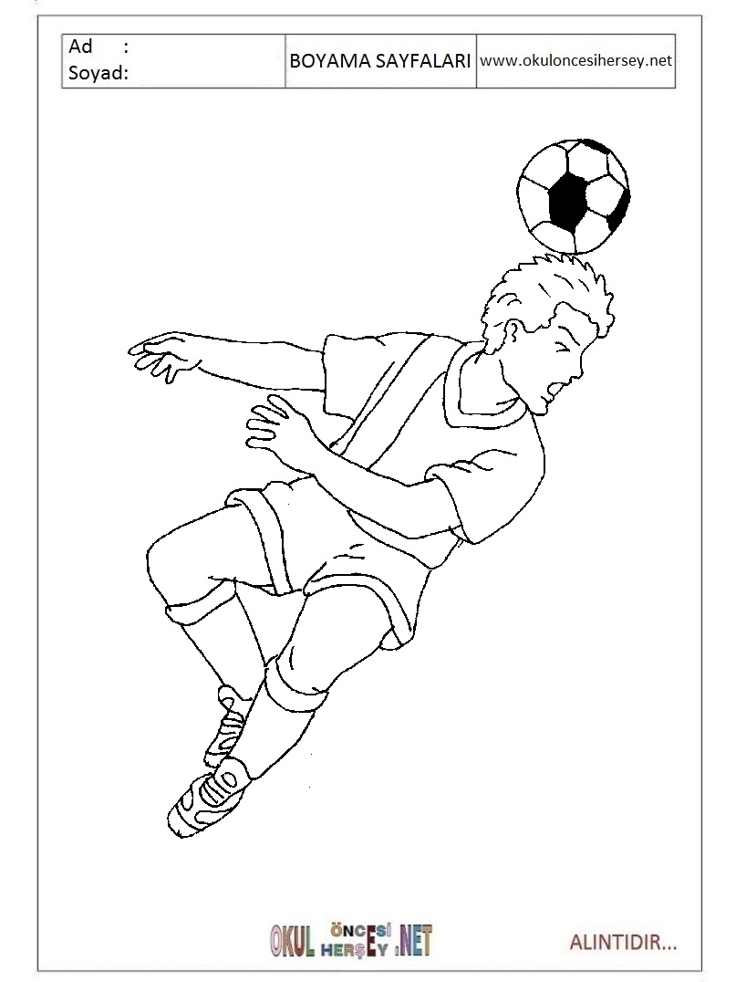 Çocuklar İçin Futbol Boyama Sayfaları 
