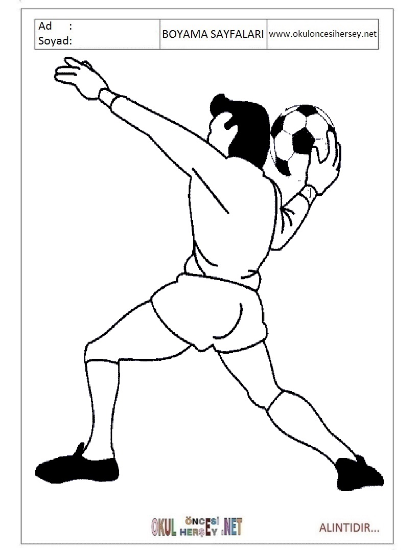 Çocuklar İçin Futbol Boyama Sayfaları 