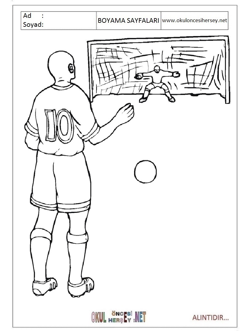 Çocuklar İçin Futbol Boyama Sayfaları 