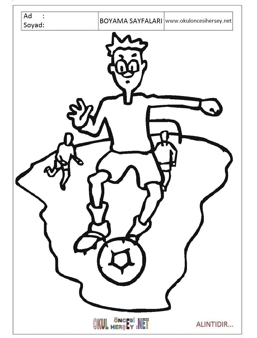 Çocuklar İçin Futbol Boyama Sayfaları 