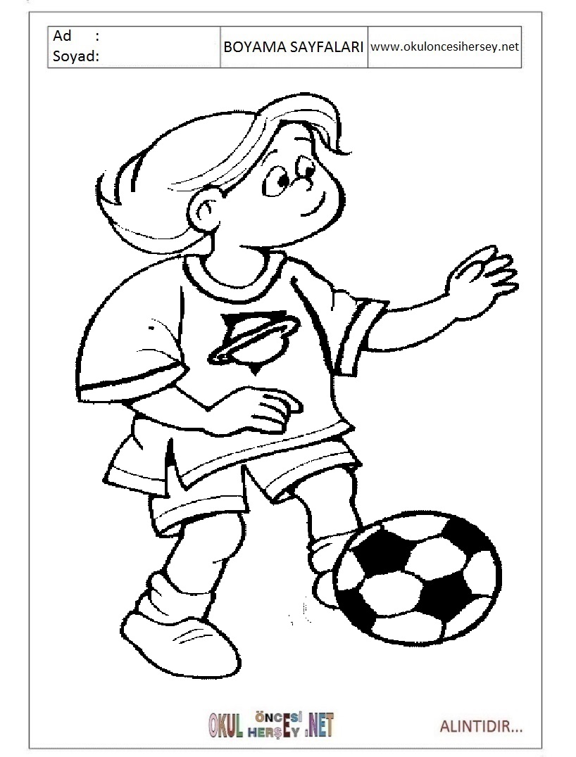 Çocuklar İçin Futbol Boyama Sayfaları 