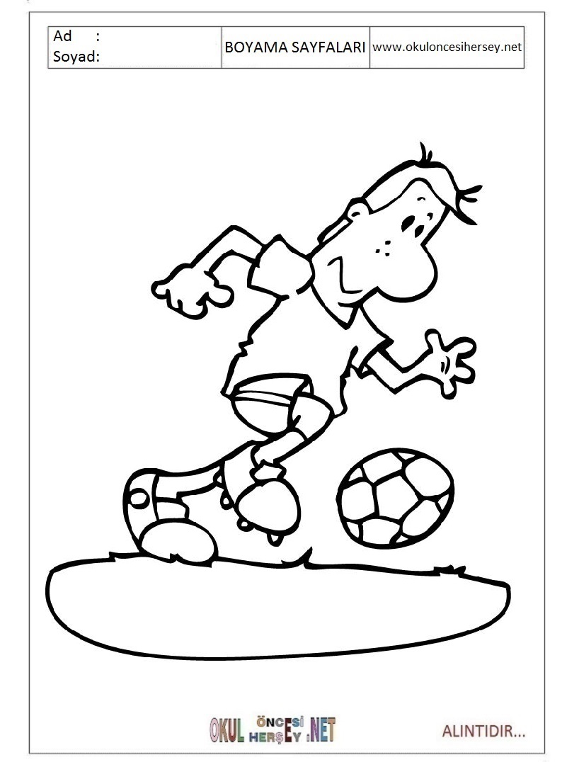 Çocuklar İçin Futbol Boyama Sayfaları 