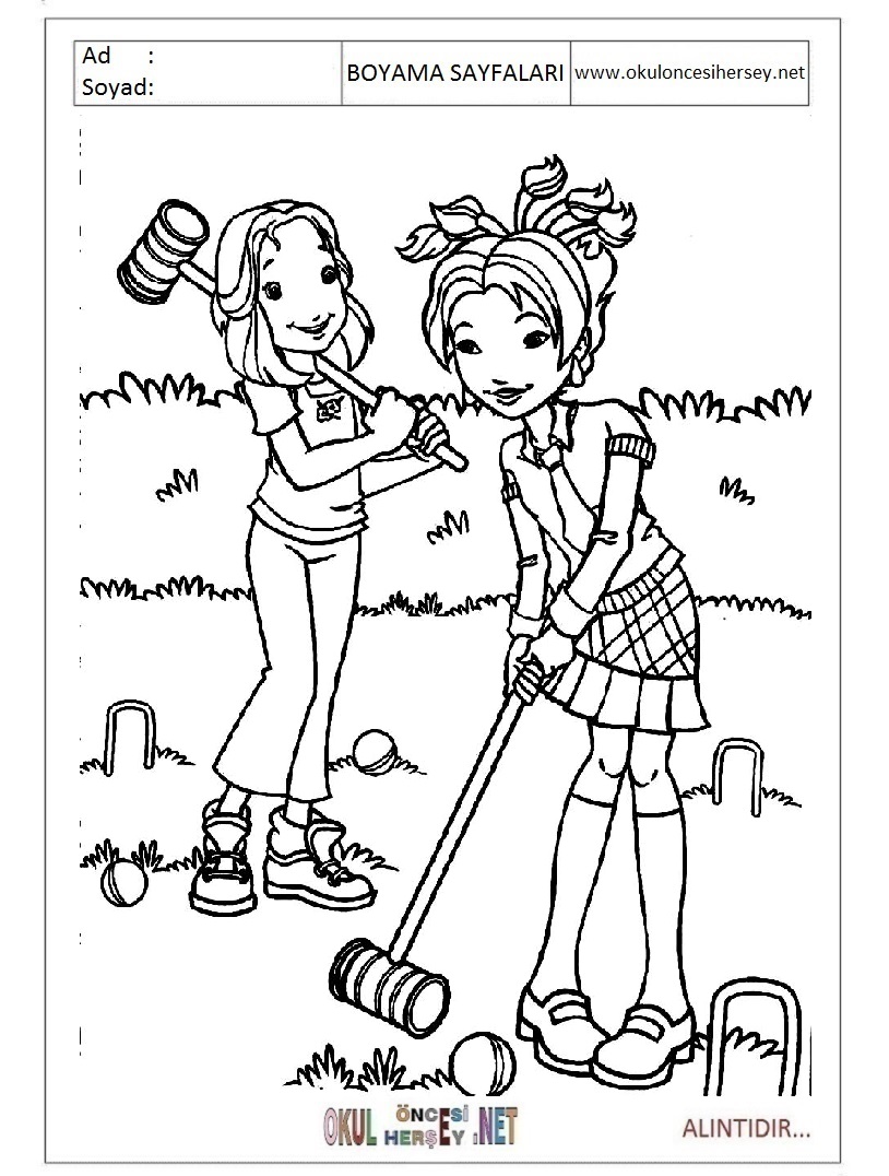 Çocuklar İçin Golf Boyama Sayfaları 