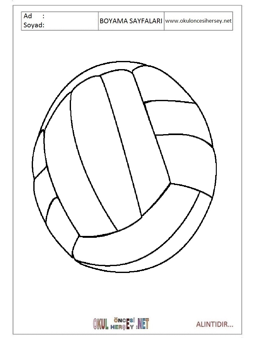 Çocuklar İçin Voleybol Boyama Sayfaları 
