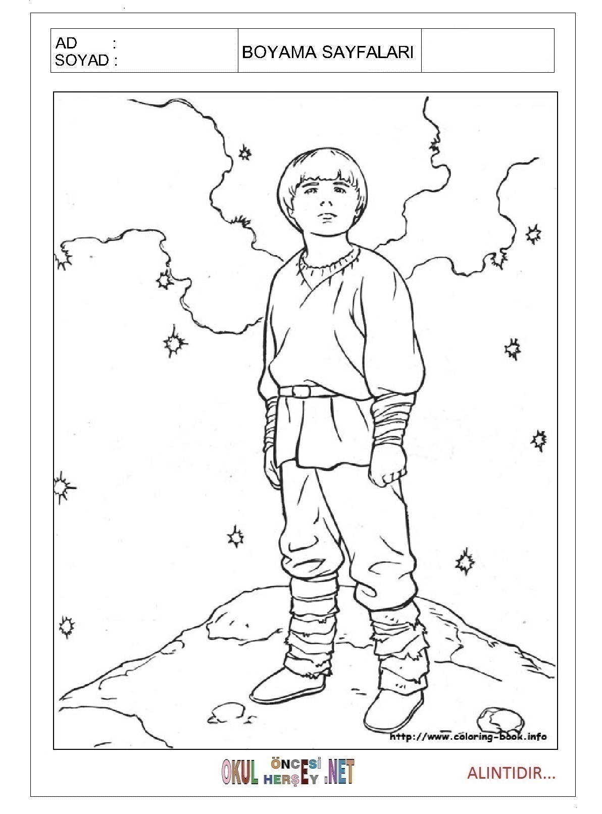 Çocuklar İçin star wars Boyama Sayfaları 