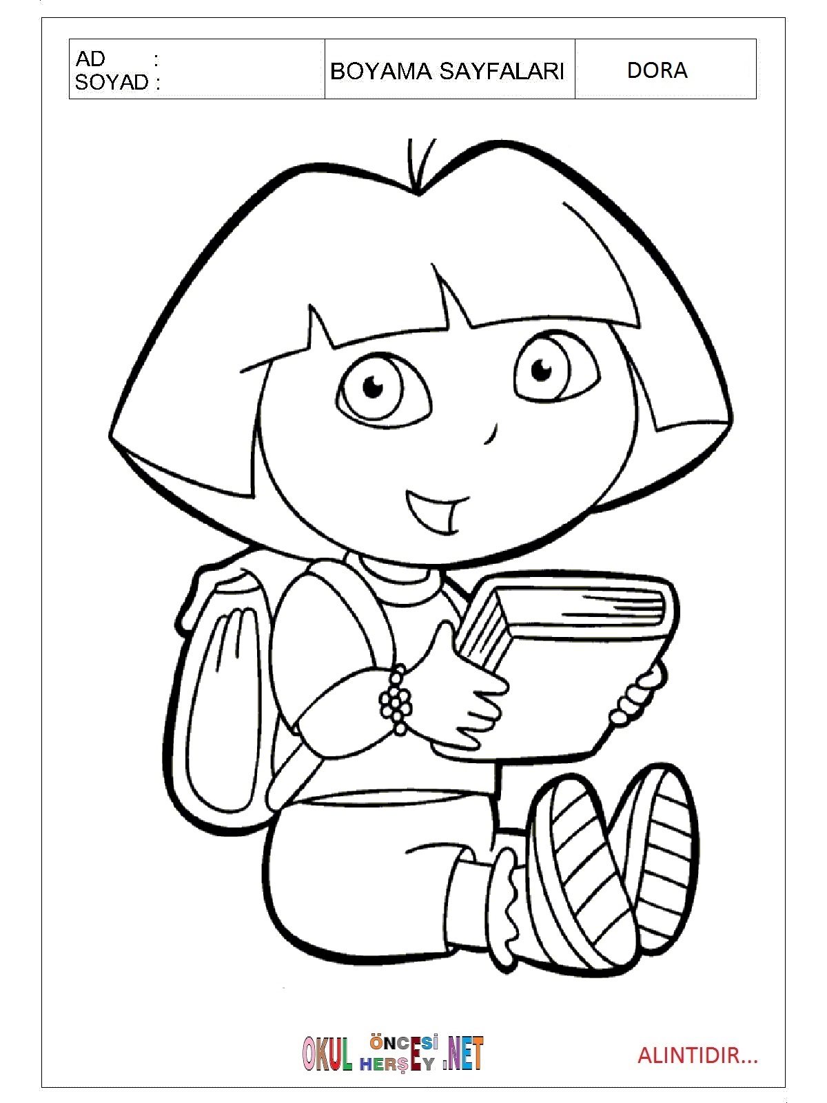 Dora  boyama sayfası