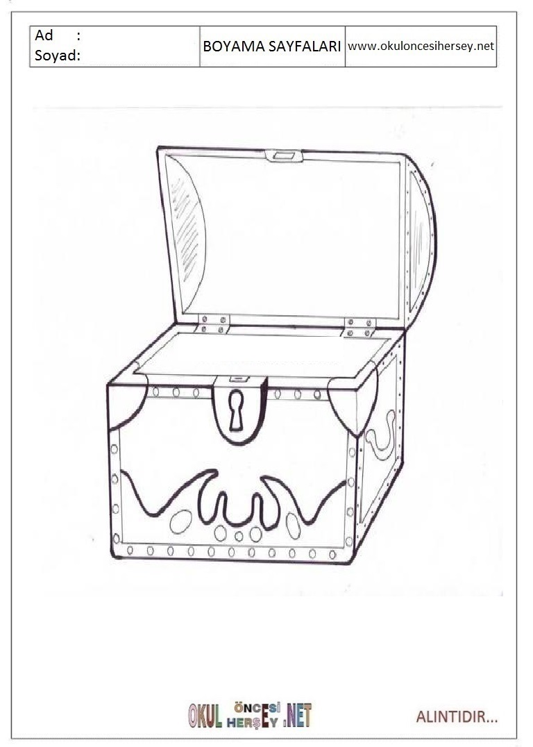 Картинки сундука для детей для раскрашивания