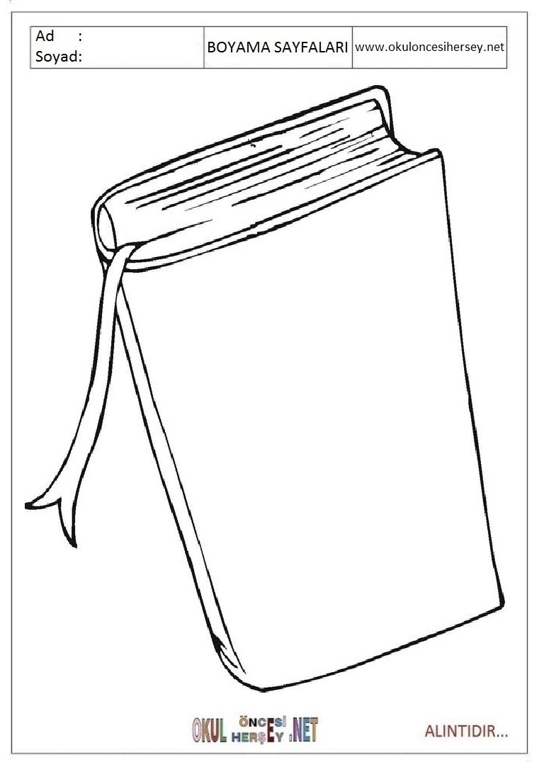 Çocuklar İçin Defter Boyama Sayfaları 