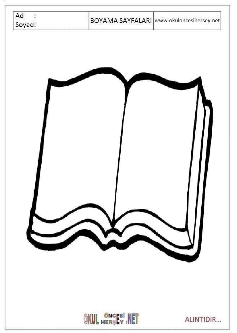 Çocuklar İçin Defter Boyama Sayfaları 