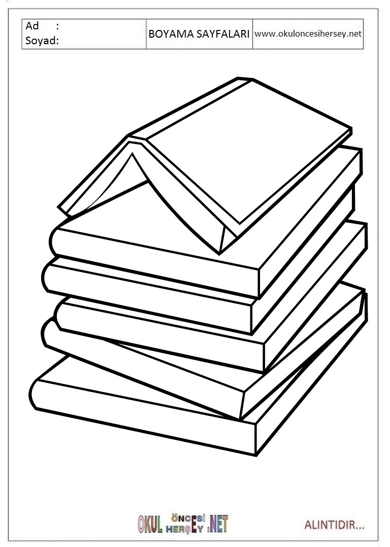 Çocuklar İçin Kitap Boyama Sayfaları 