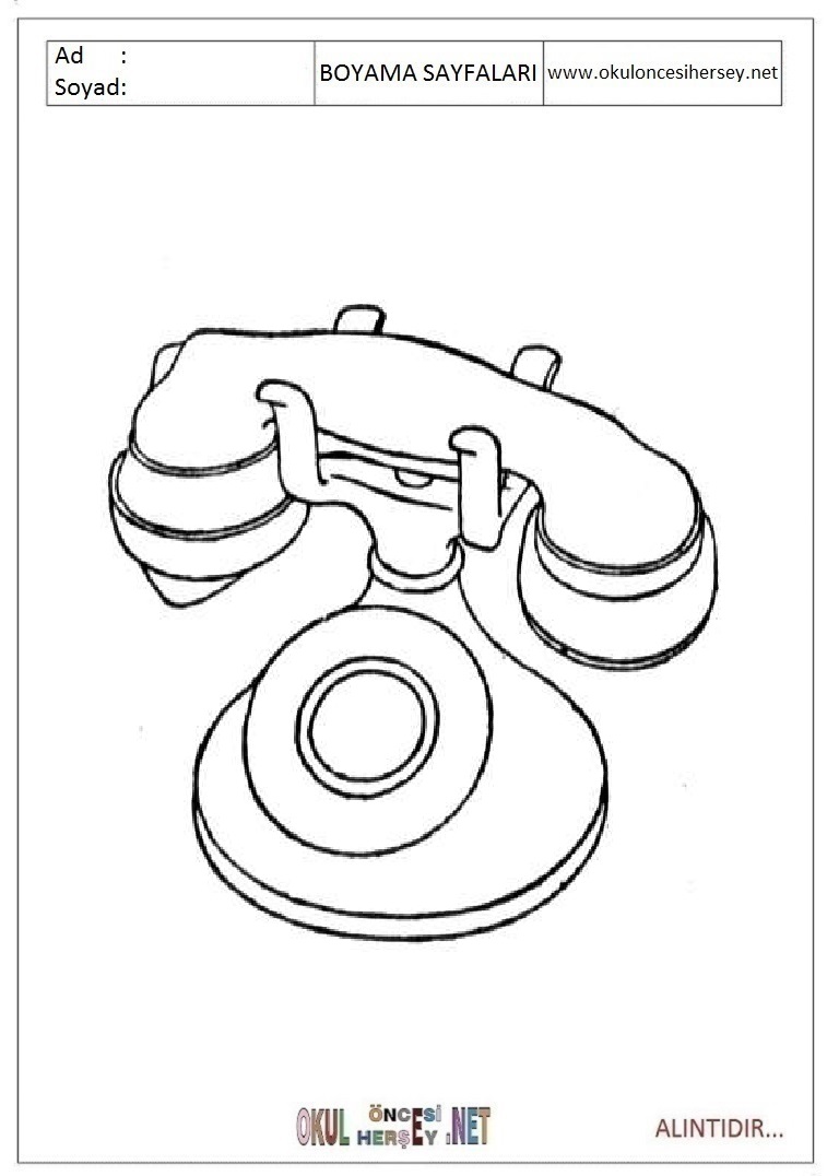 Çocuklar İçin Telefon Boyama Sayfaları 