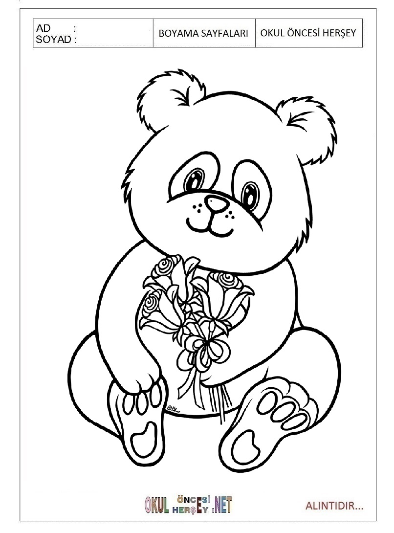 Çocuklar İçin Panda Boyama Sayfaları 