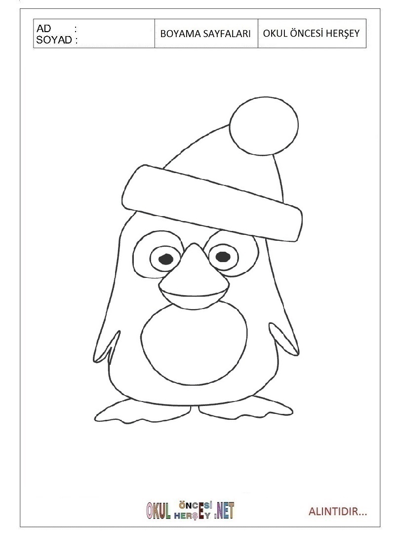 Çocuklar İçin Penguen Boyama Sayfaları 