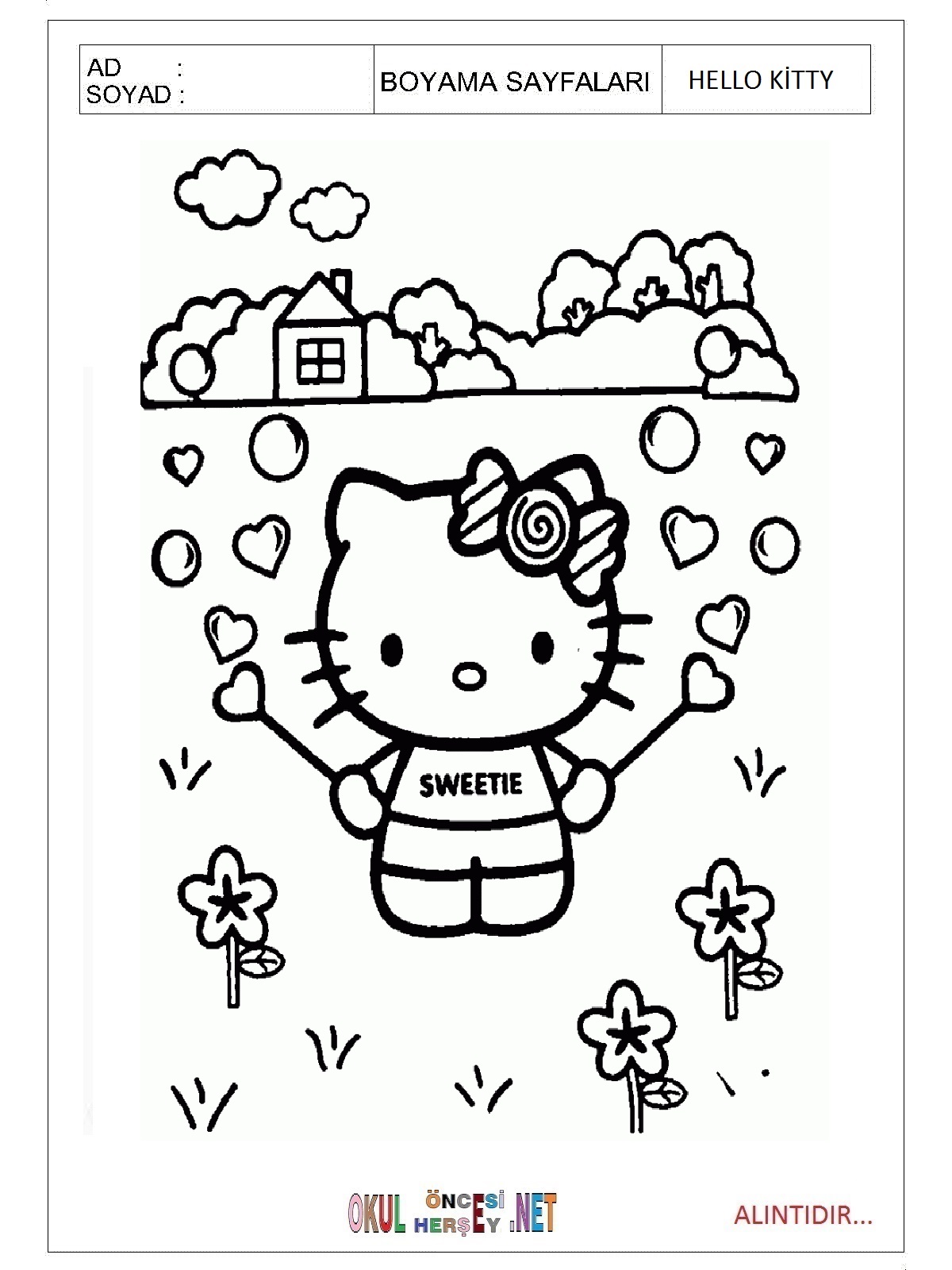 Hello Kitty boyama sayfası 6