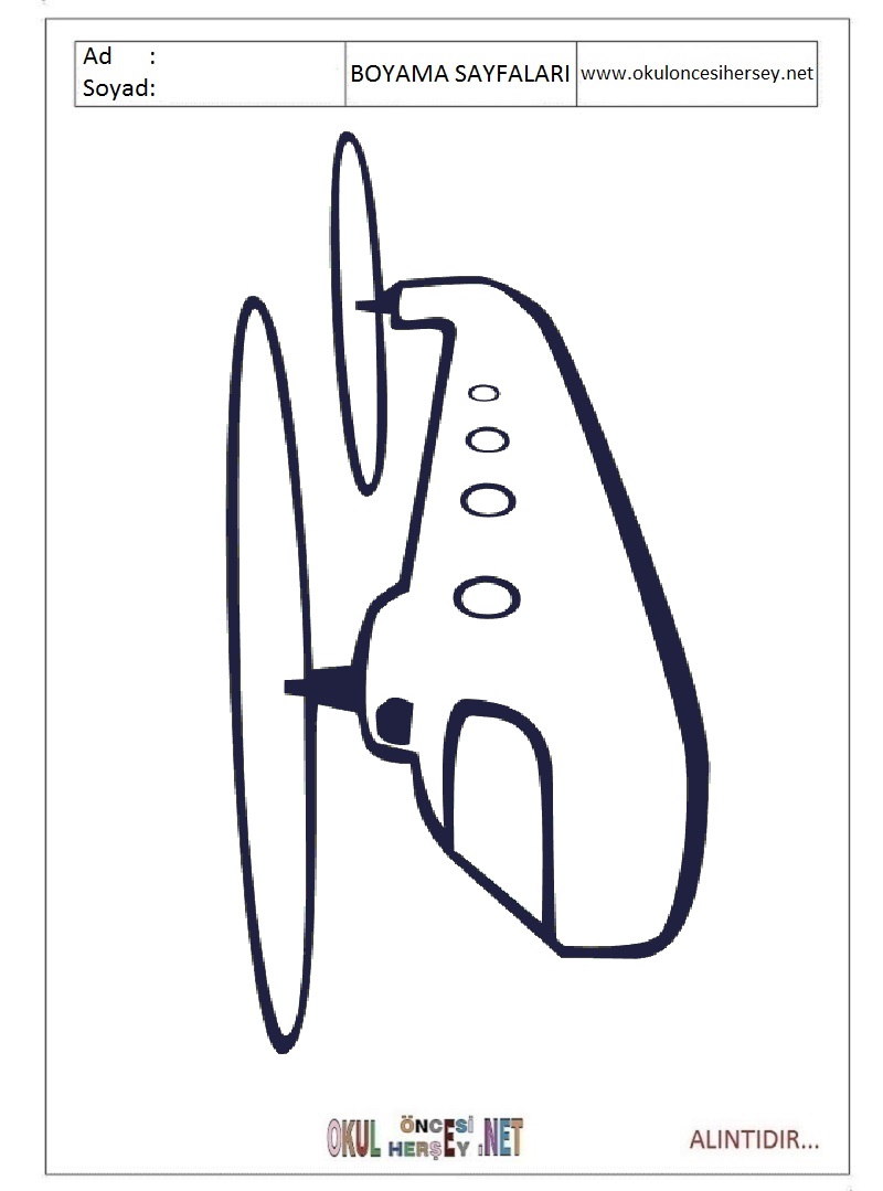Çocuklar İçin Helikopter Boyama Sayfaları 