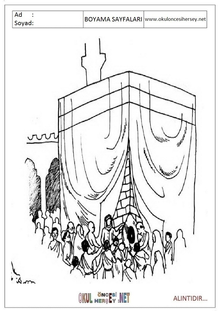 Çocuklar İçin Kabe Boyama Sayfaları 
