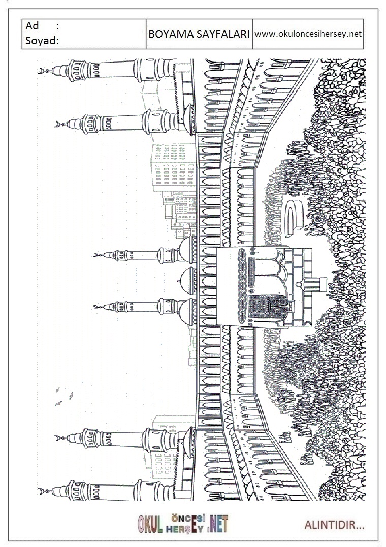Çocuklar İçin Kabe Boyama Sayfaları 
